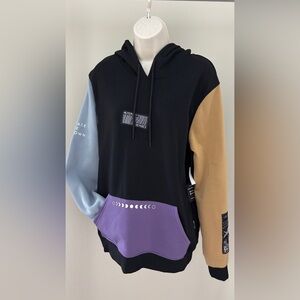 Brooklyn Cloth Block Color Hoodie with Graphic Details